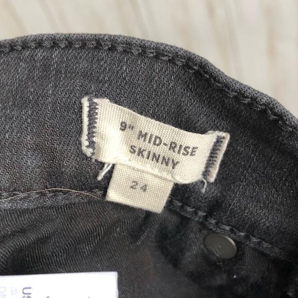 madewell 9” Mid Rise Button Fly Skinny Jeans Black - Picture 11 of 11